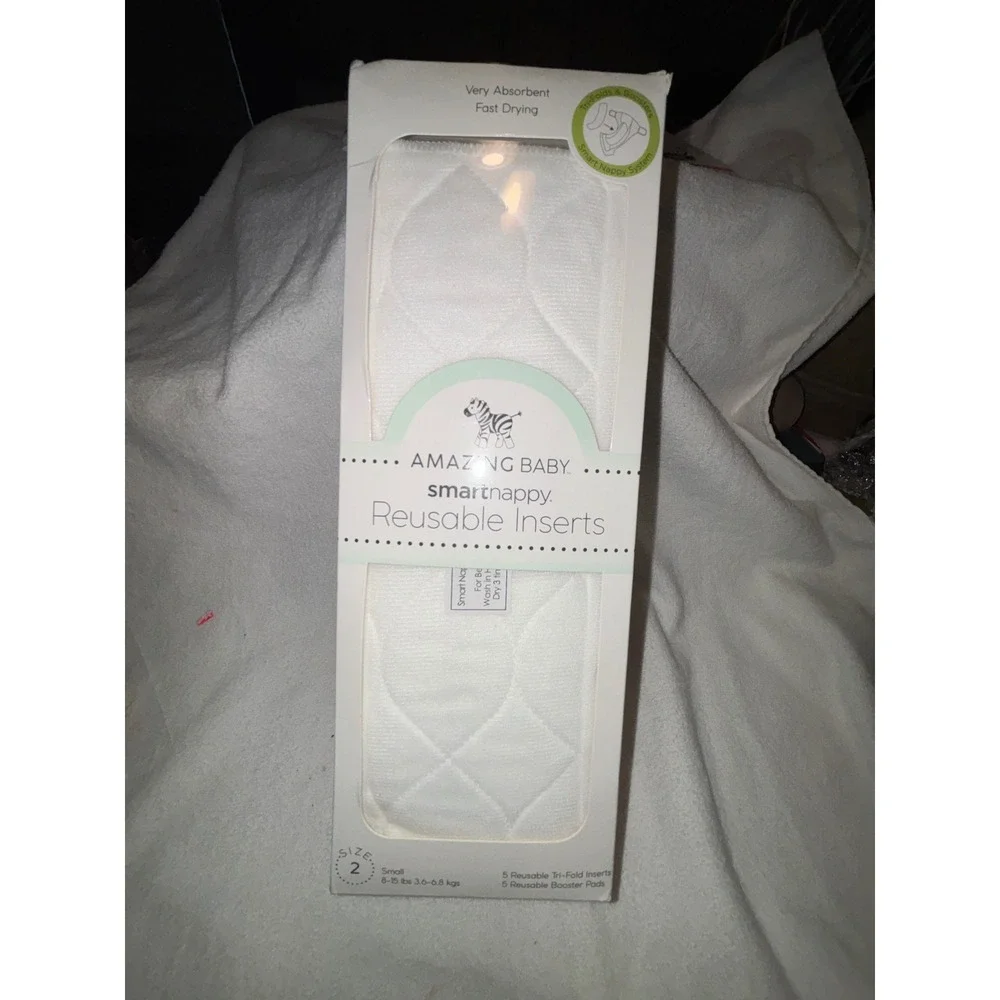 Amazing Baby smartnappy Reusable Inserts Size 2 Small 5 Tri Fold Inserts